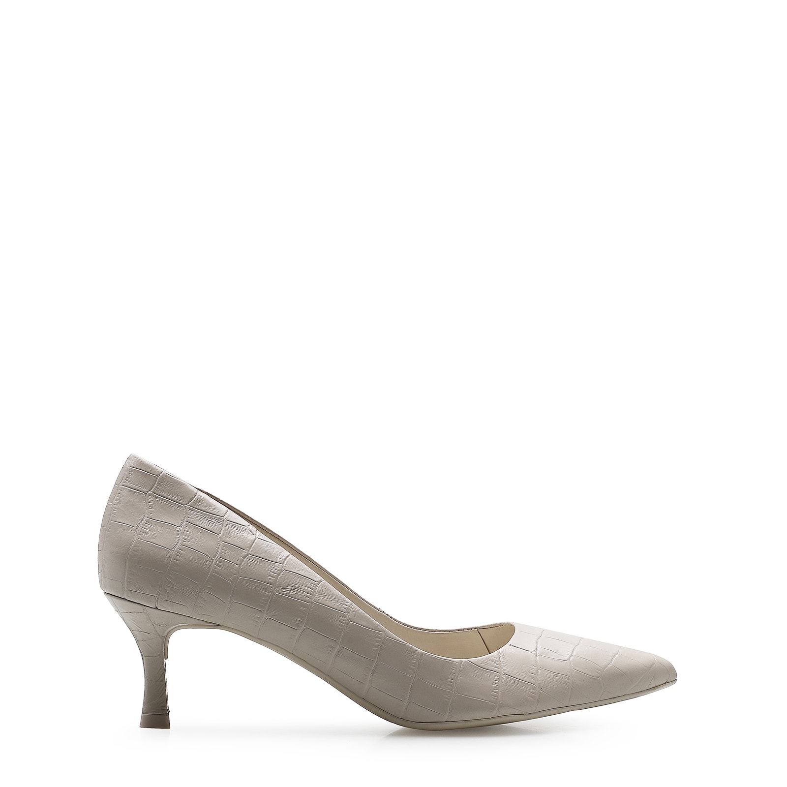 Scarpin Croco Off White