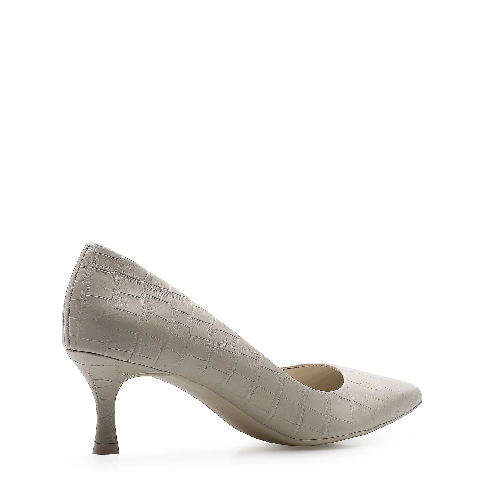 Scarpin Croco Off White