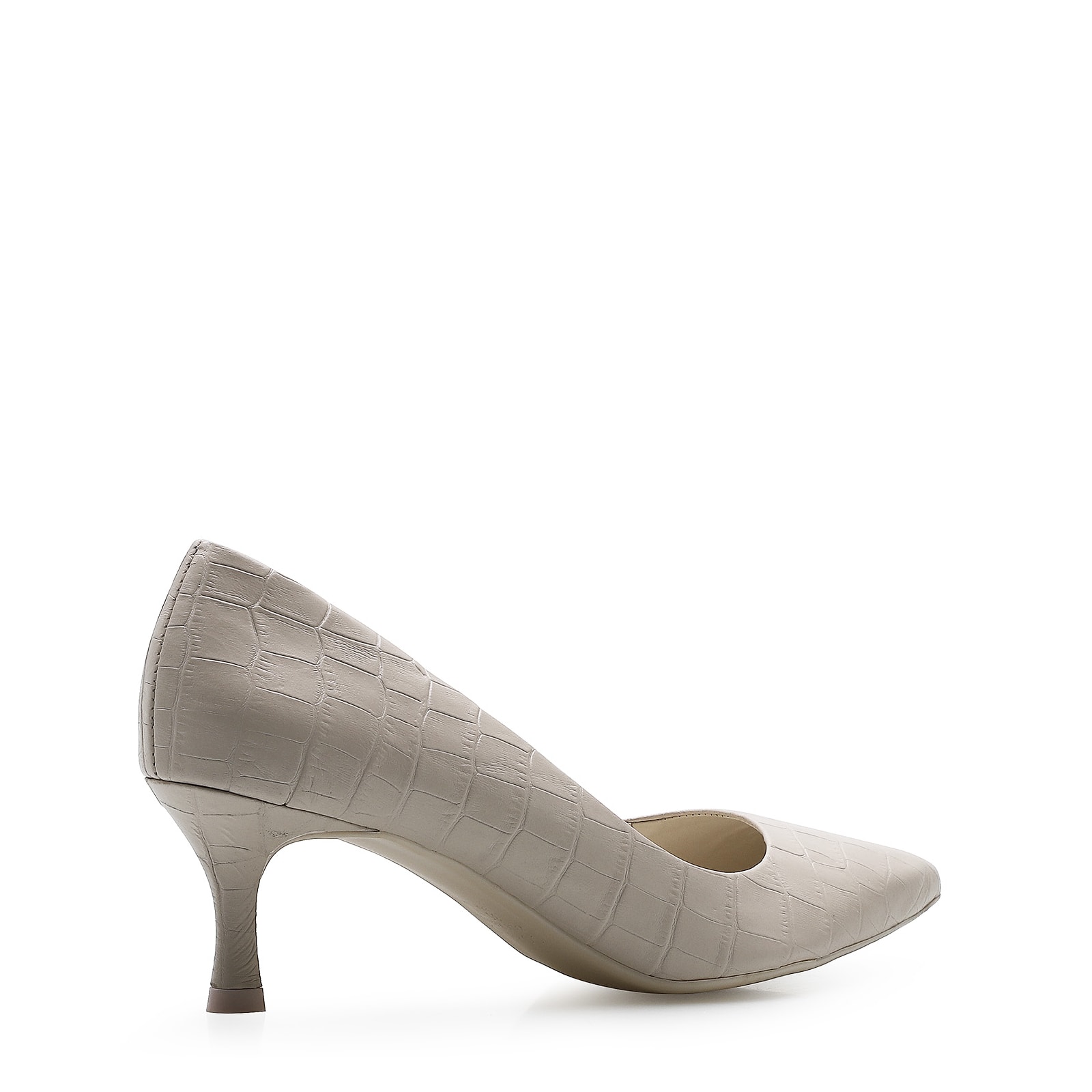 Scarpin Croco Off White