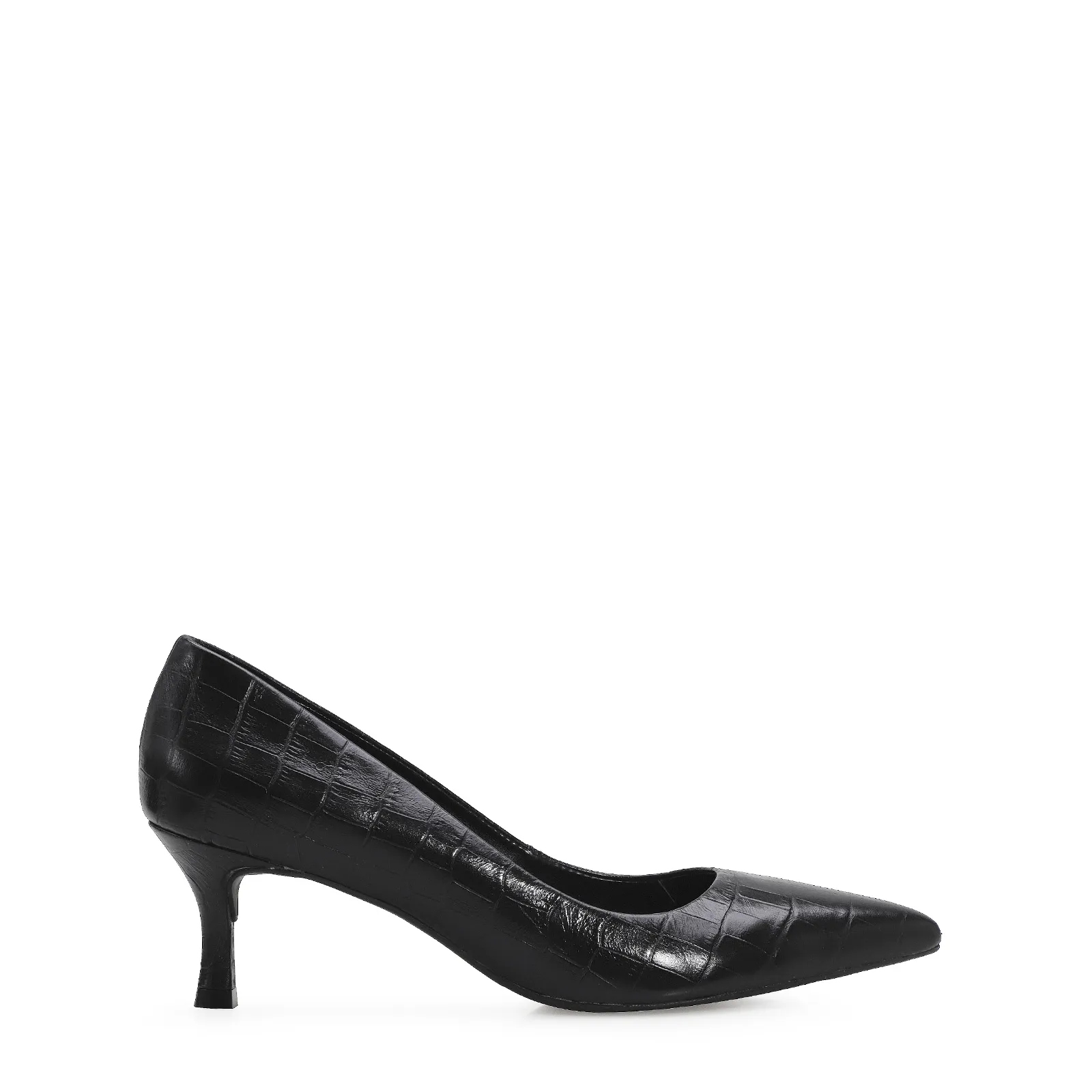 Scarpin Croco Preto