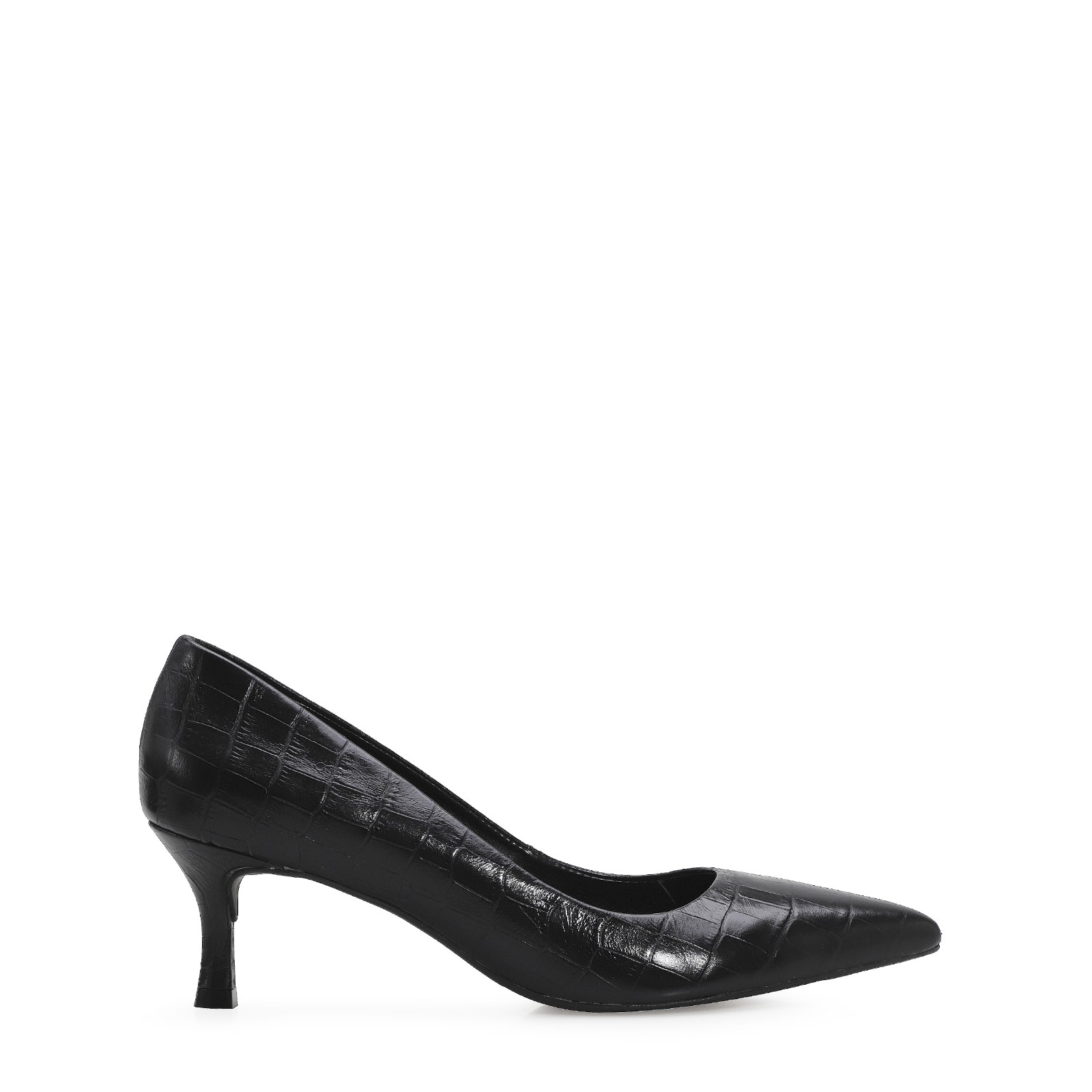 Scarpin Croco Preto