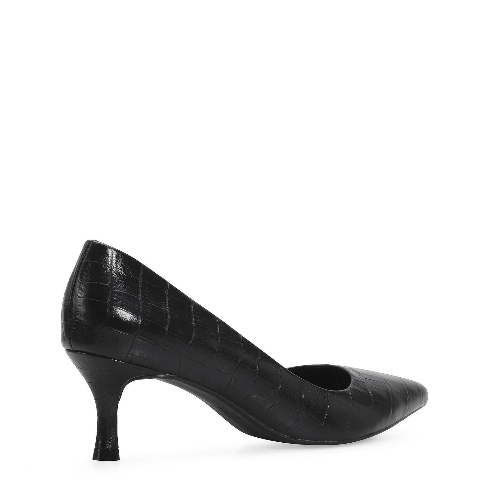 Scarpin Croco Preto