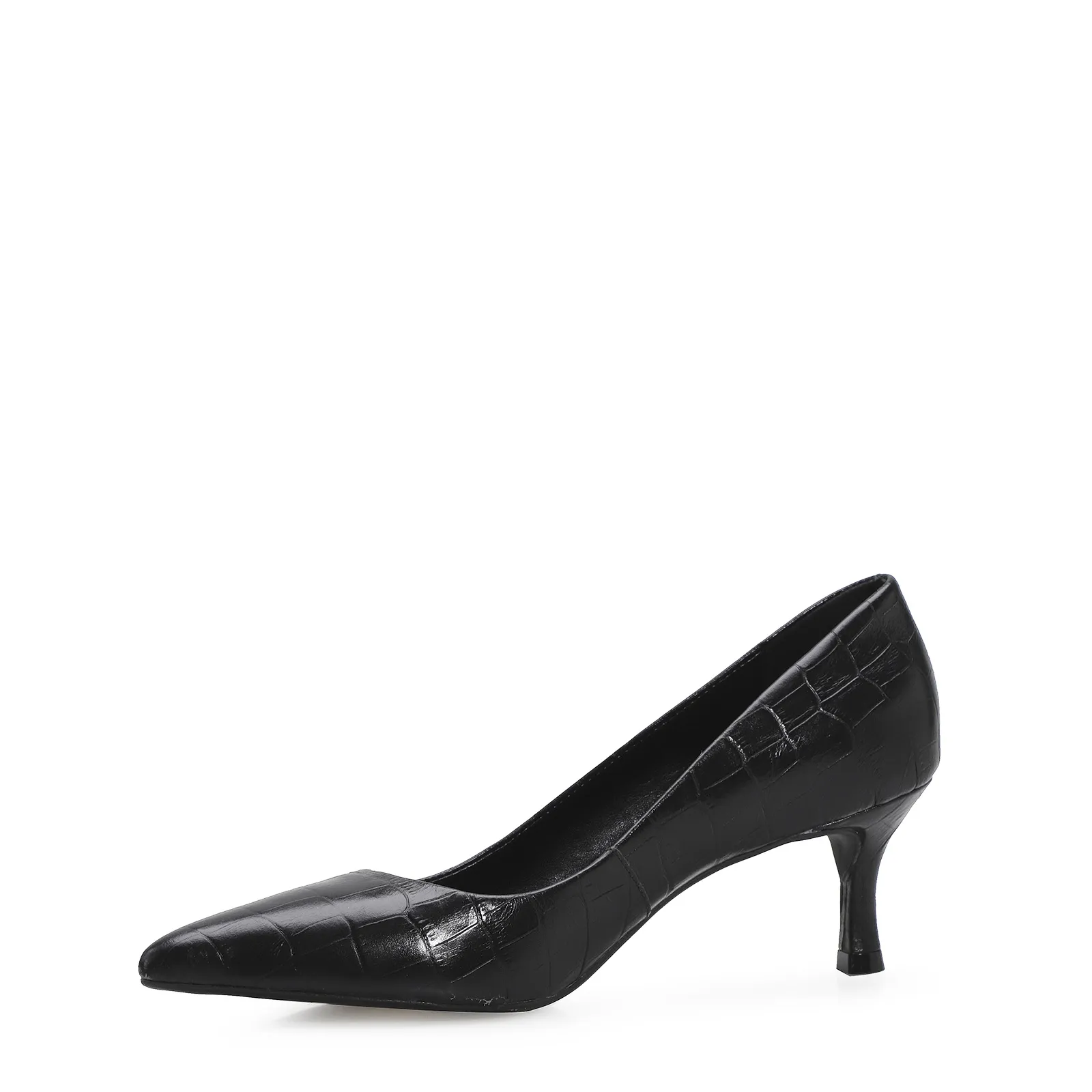 Scarpin Croco Preto