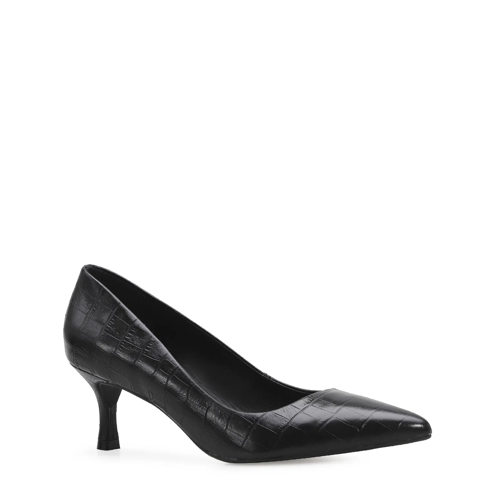 Scarpin Croco Preto