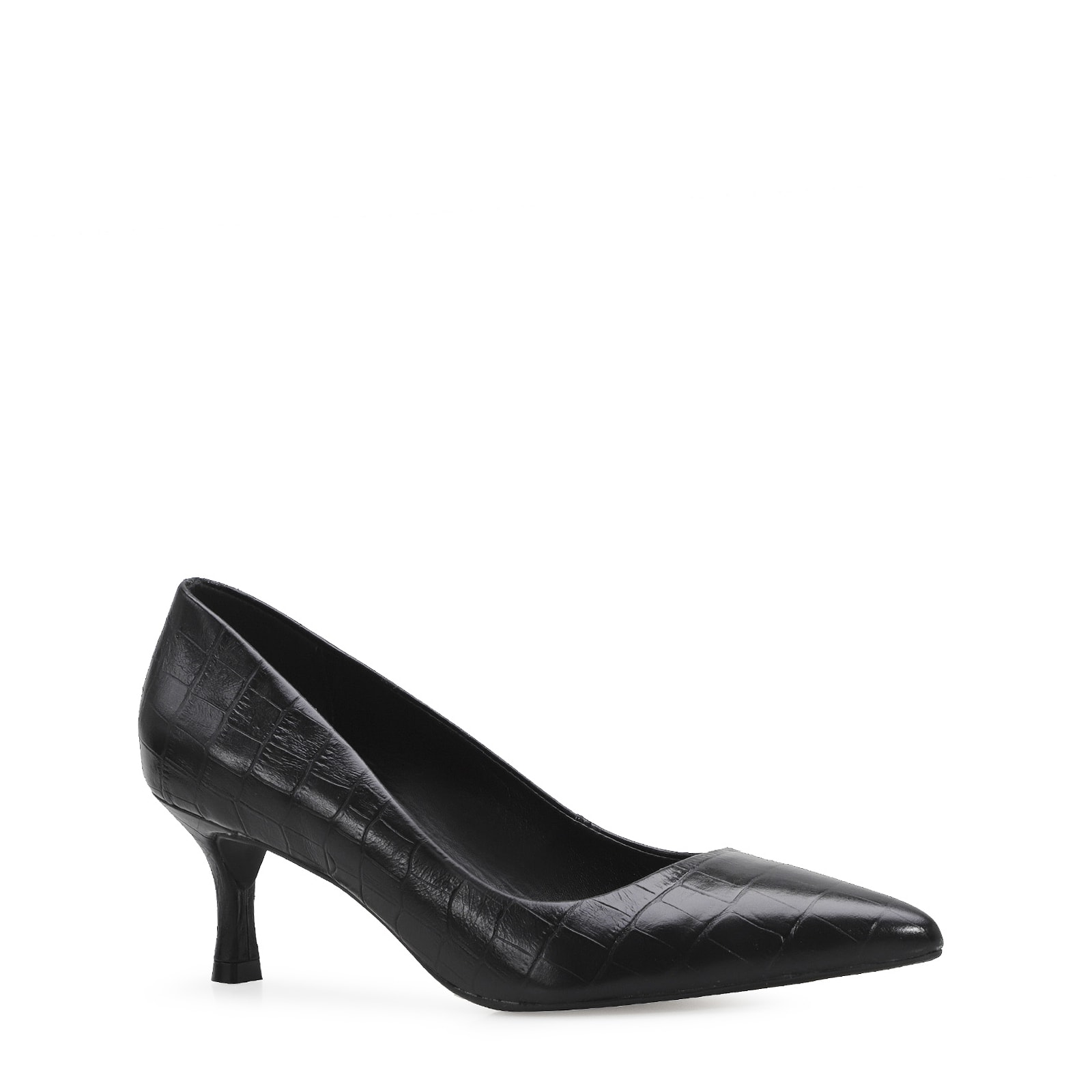 Scarpin Croco Preto
