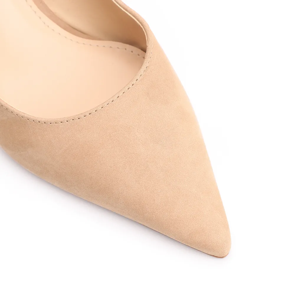 Scarpin Esfera Couro Nobuck Bege - imagem 6