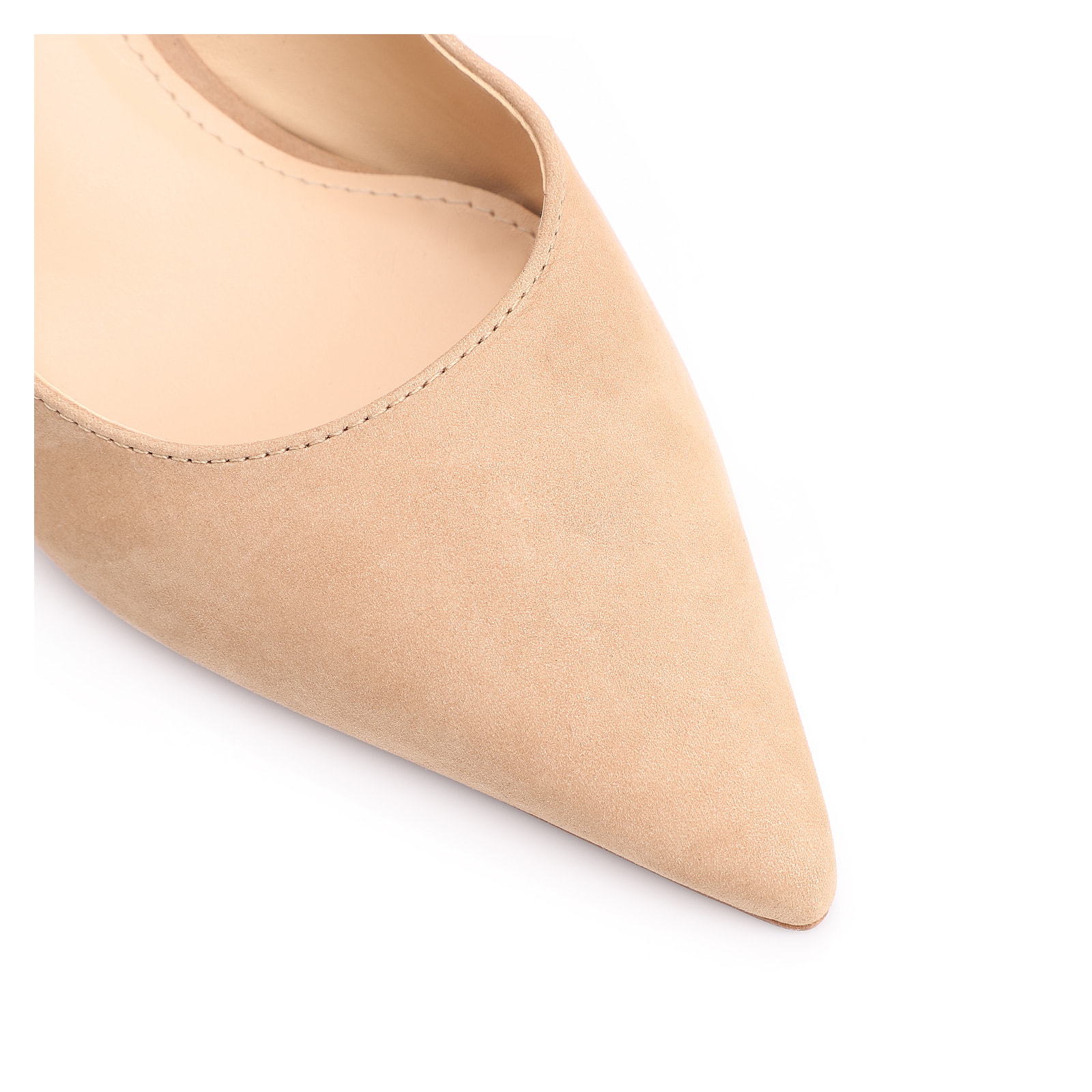 Scarpin Esfera Couro Nobuck Bege