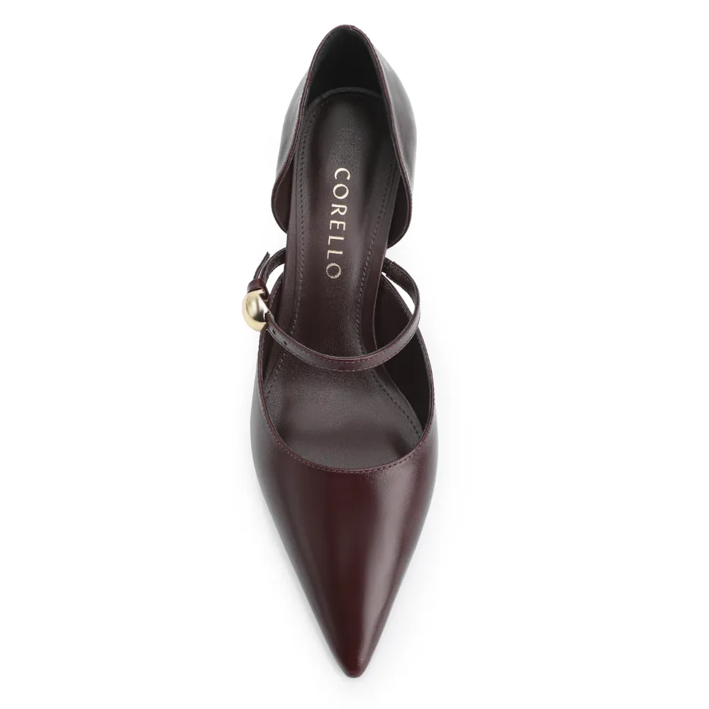 Scarpin Esfera Couro Vinho Escuro - imagem 5