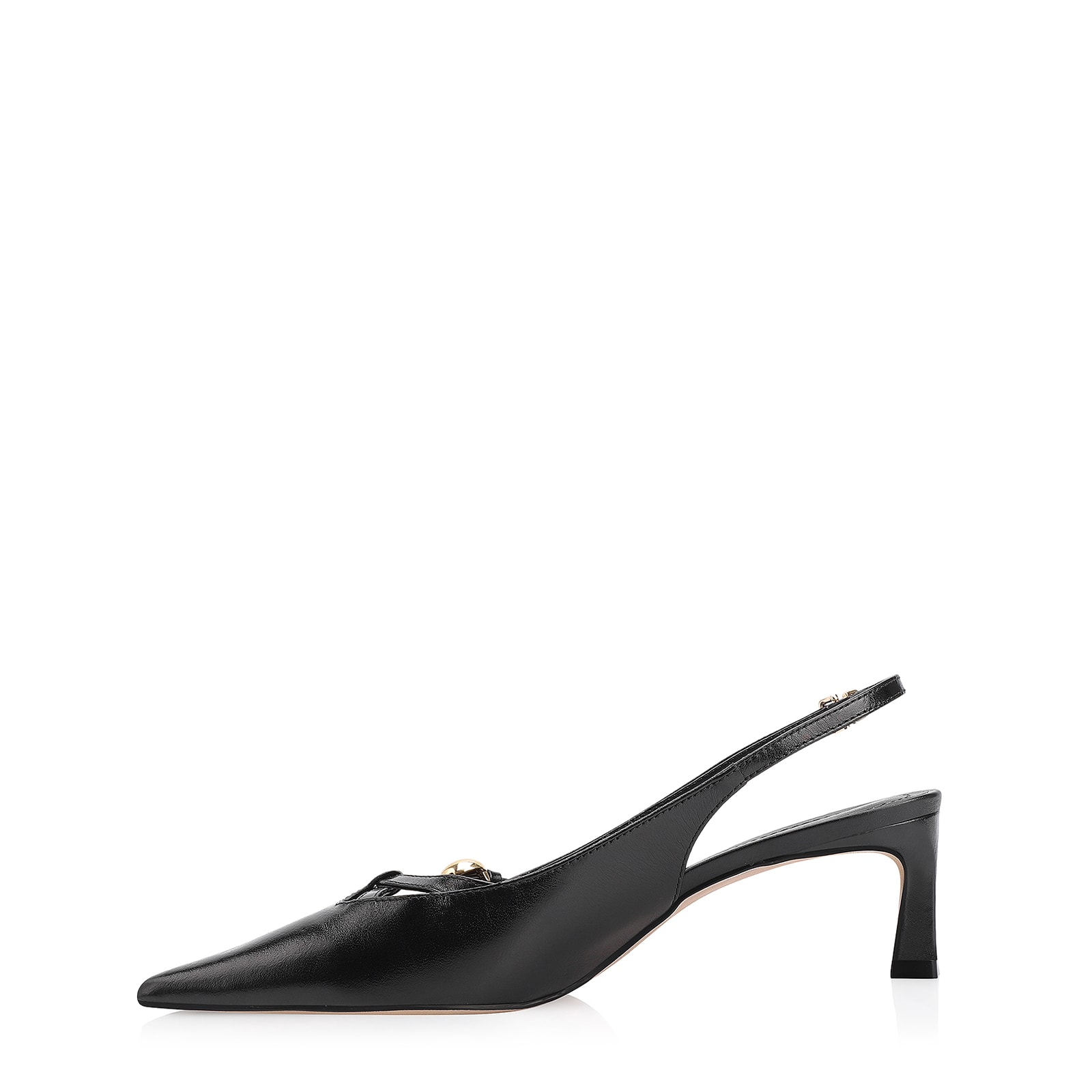 Scarpin Esferas Couro Preto