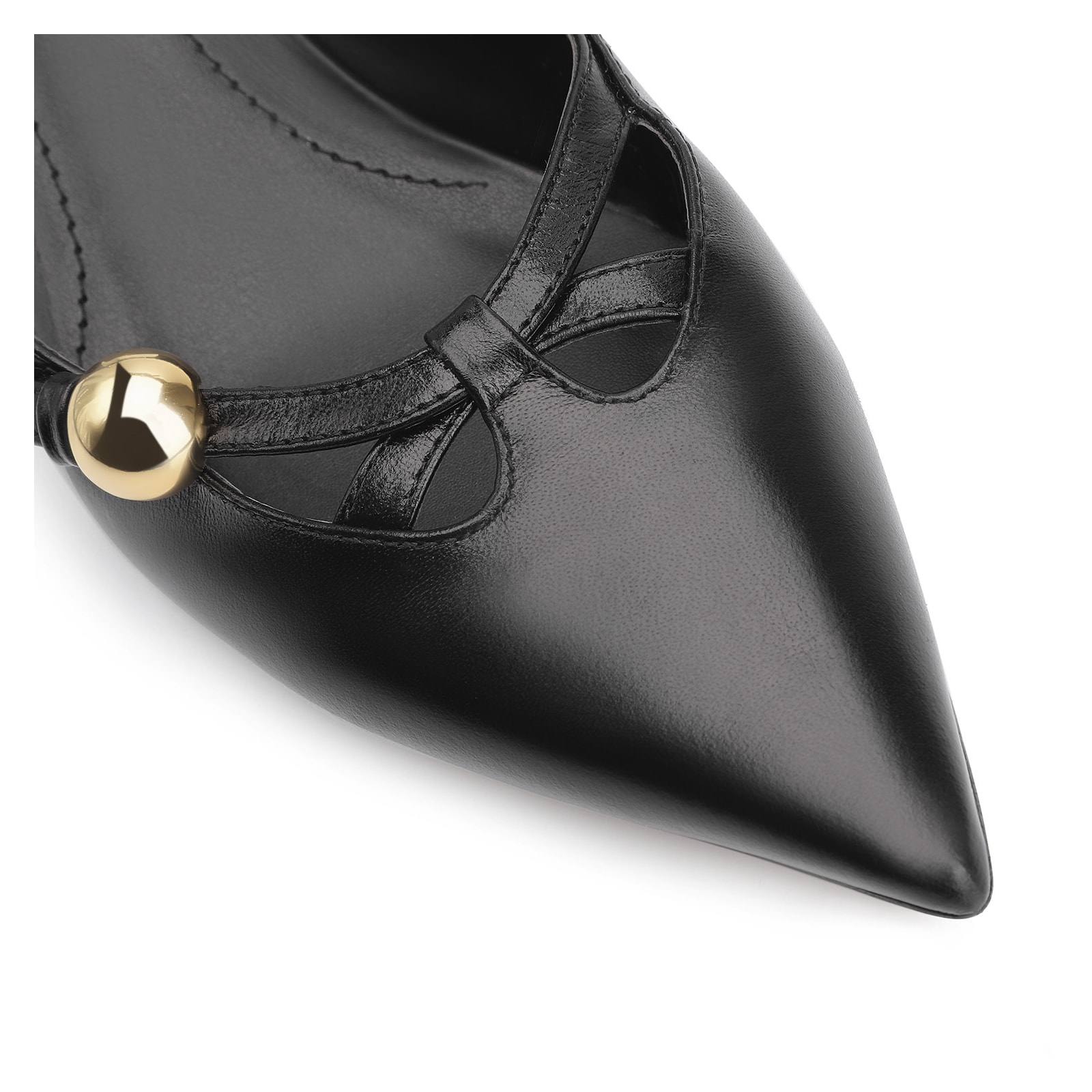 Scarpin Esferas Couro Preto
