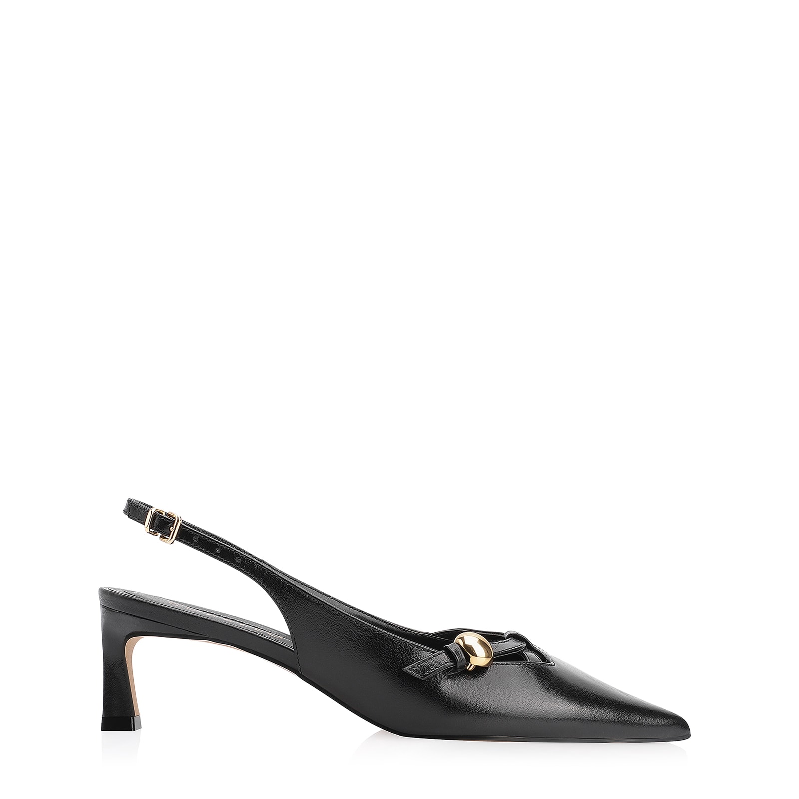 Scarpin Esferas Couro Preto