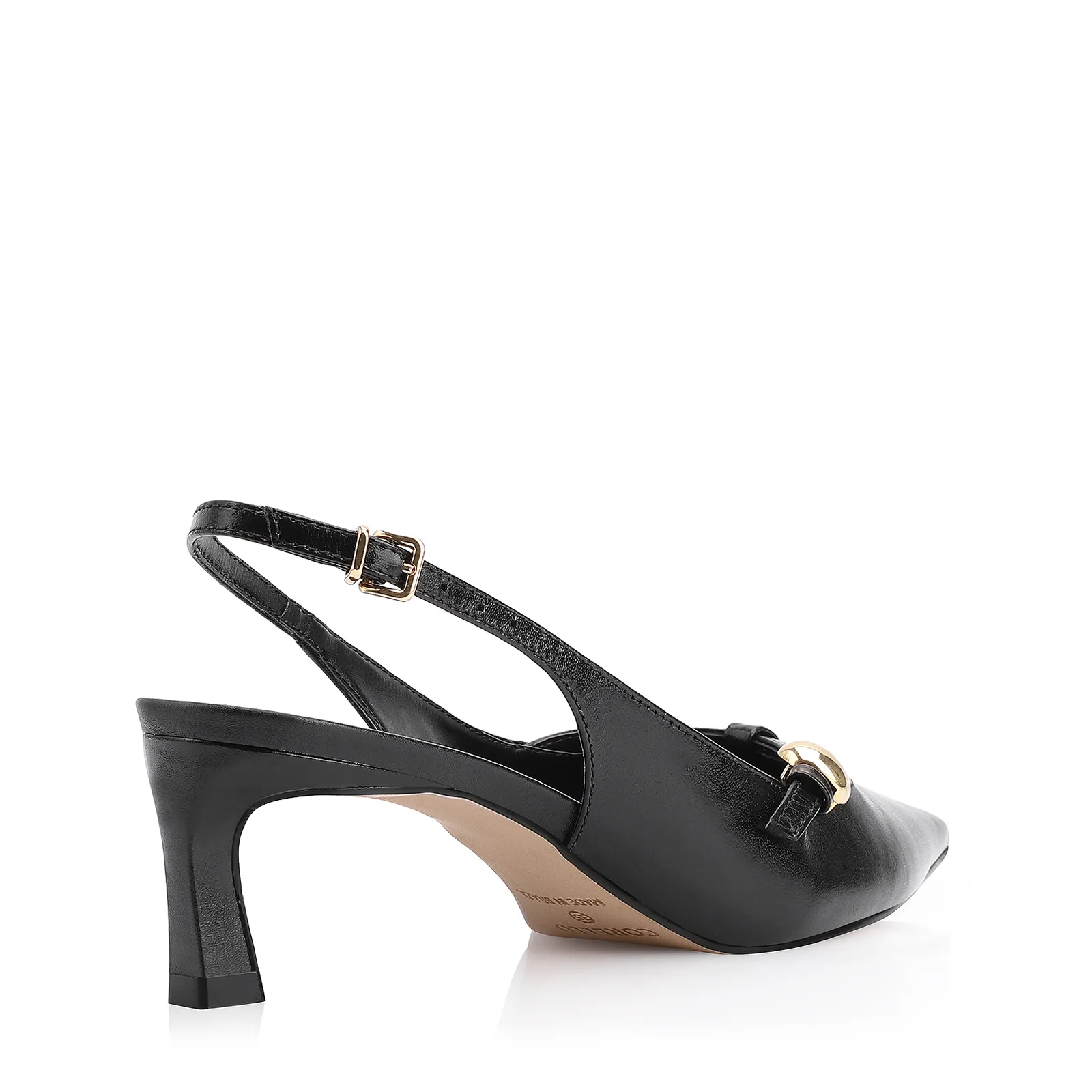 Scarpin Esferas Couro Preto