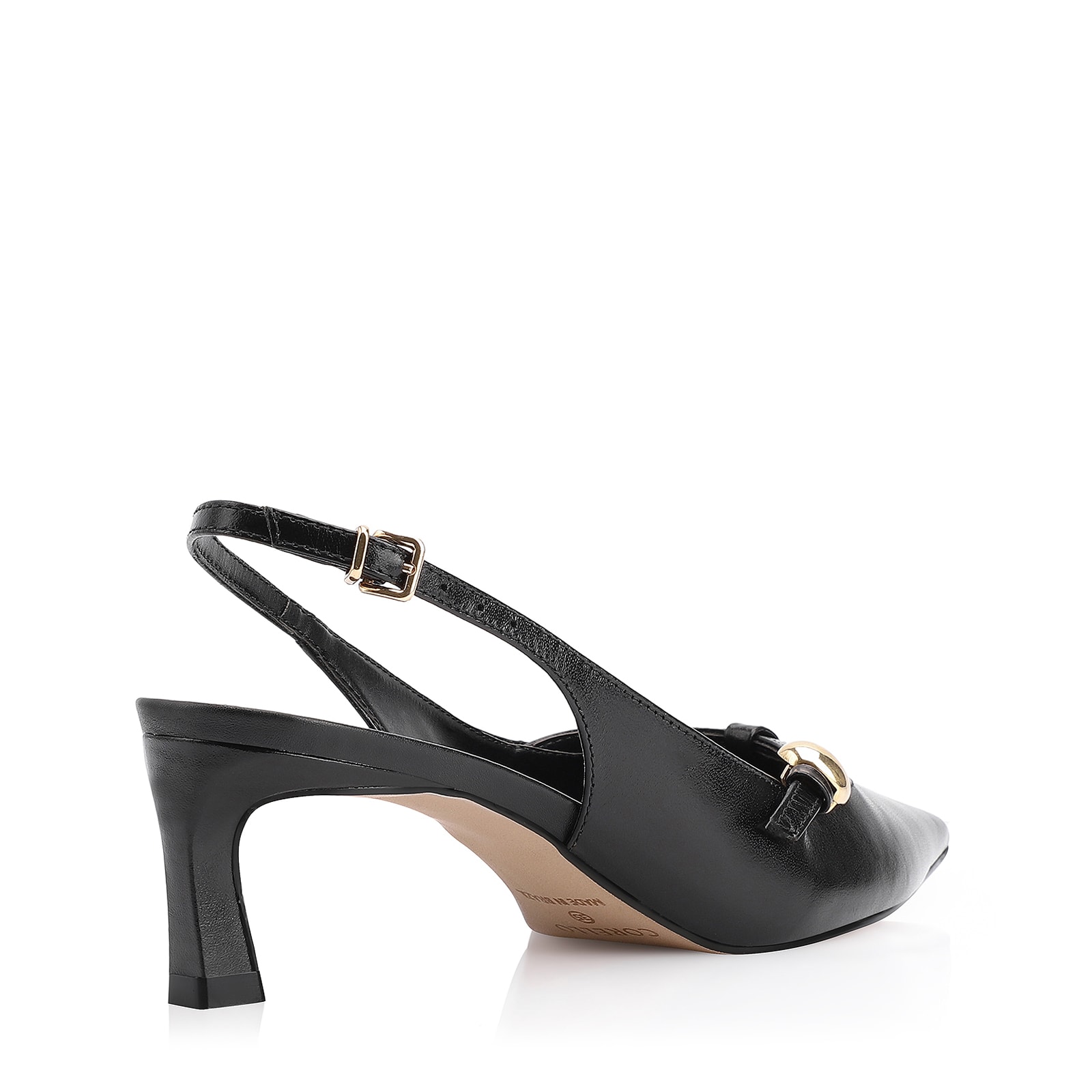 Scarpin Esferas Couro Preto