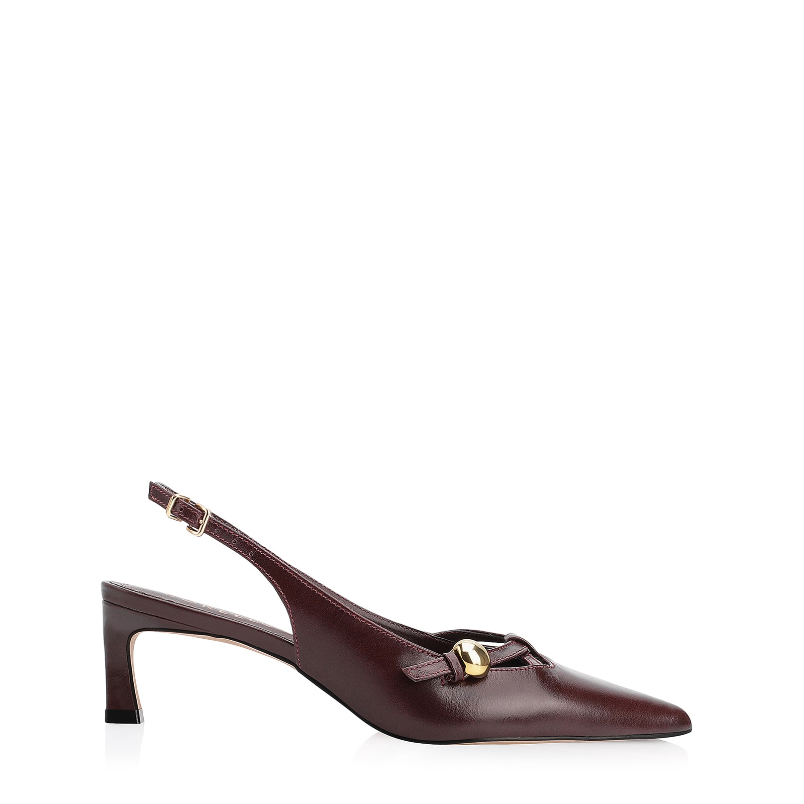 Scarpin Esferas Couro Vinho Escuro