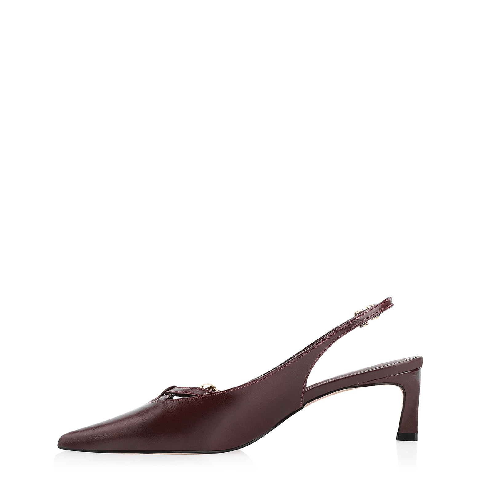 Scarpin Esferas Couro Vinho Escuro