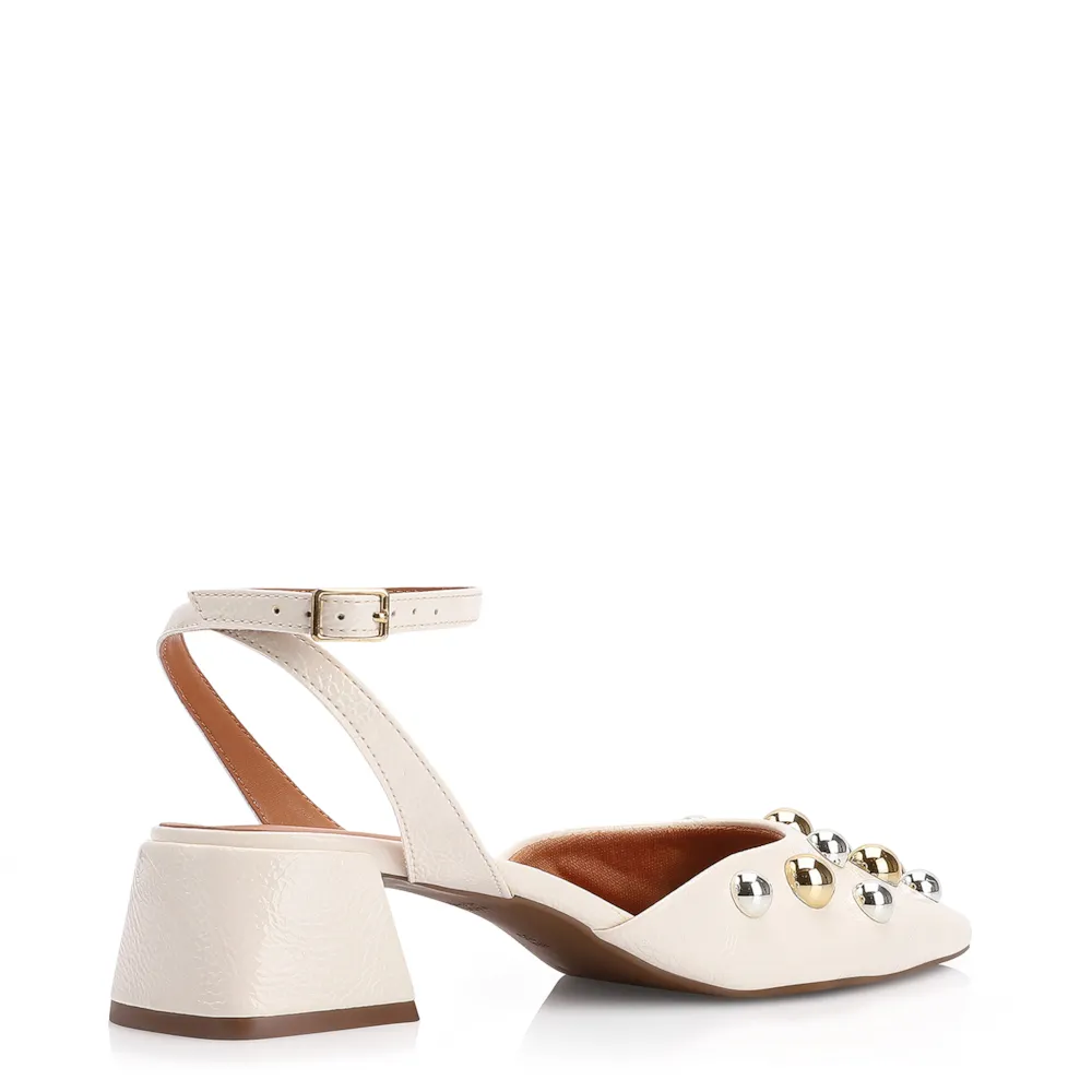 Scarpin Esferas Verniz Off White - imagem 4