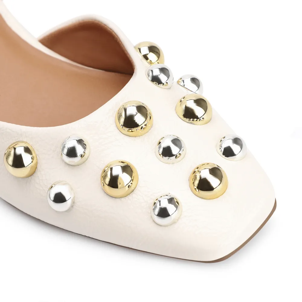 Scarpin Esferas Verniz Off White - imagem 7