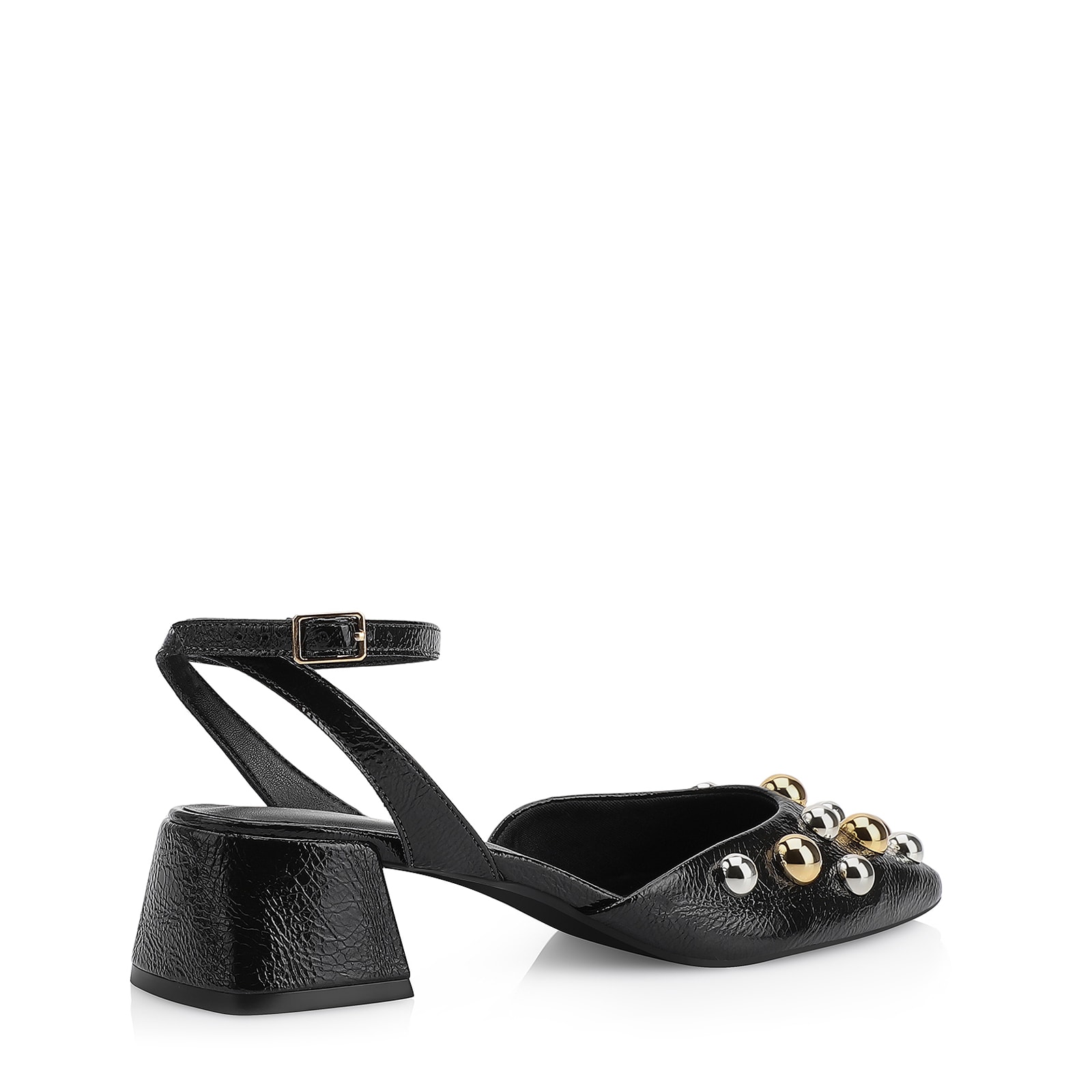 Scarpin Esferas Verniz Preto
