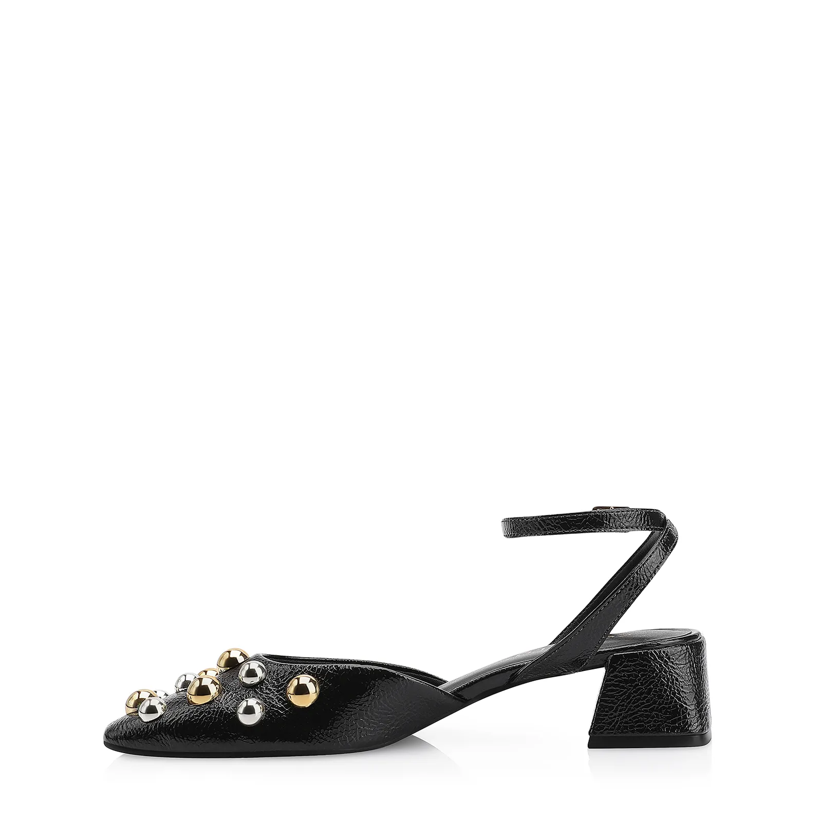 Scarpin Esferas Verniz Preto