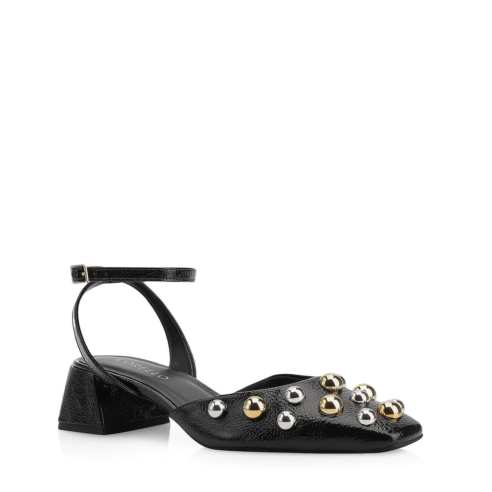 Scarpin Esferas Verniz Preto