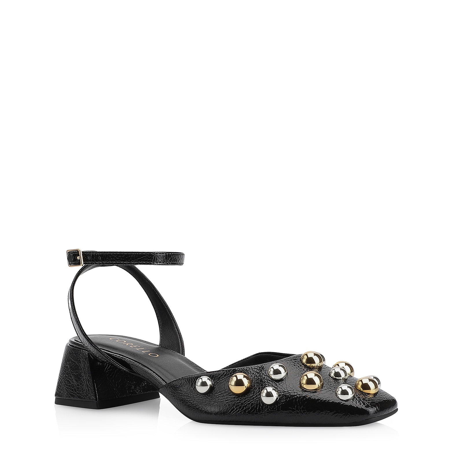 Scarpin Esferas Verniz Preto