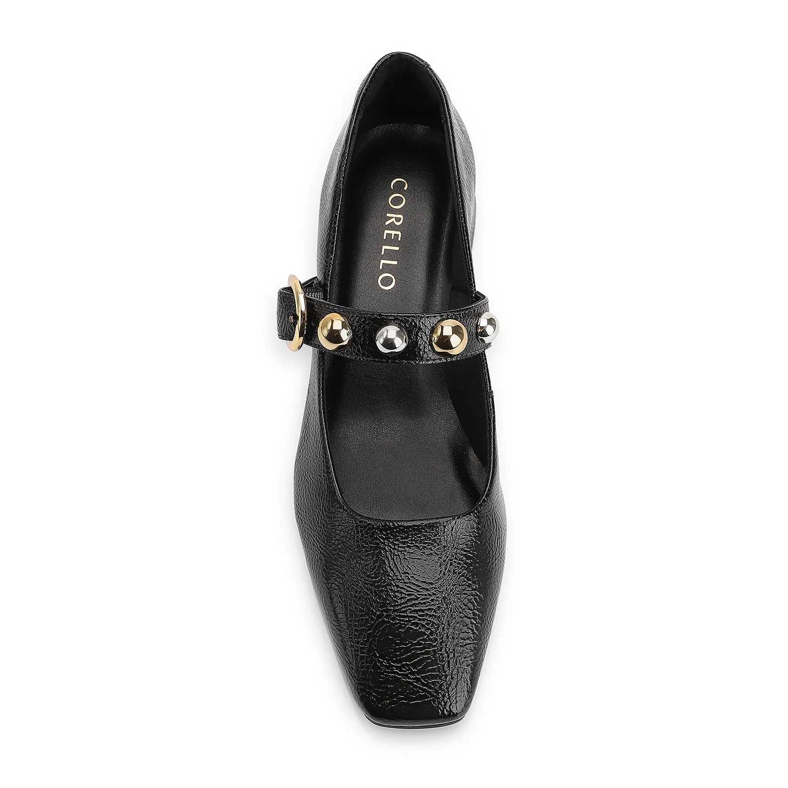 Scarpin Esferas Verniz Preto