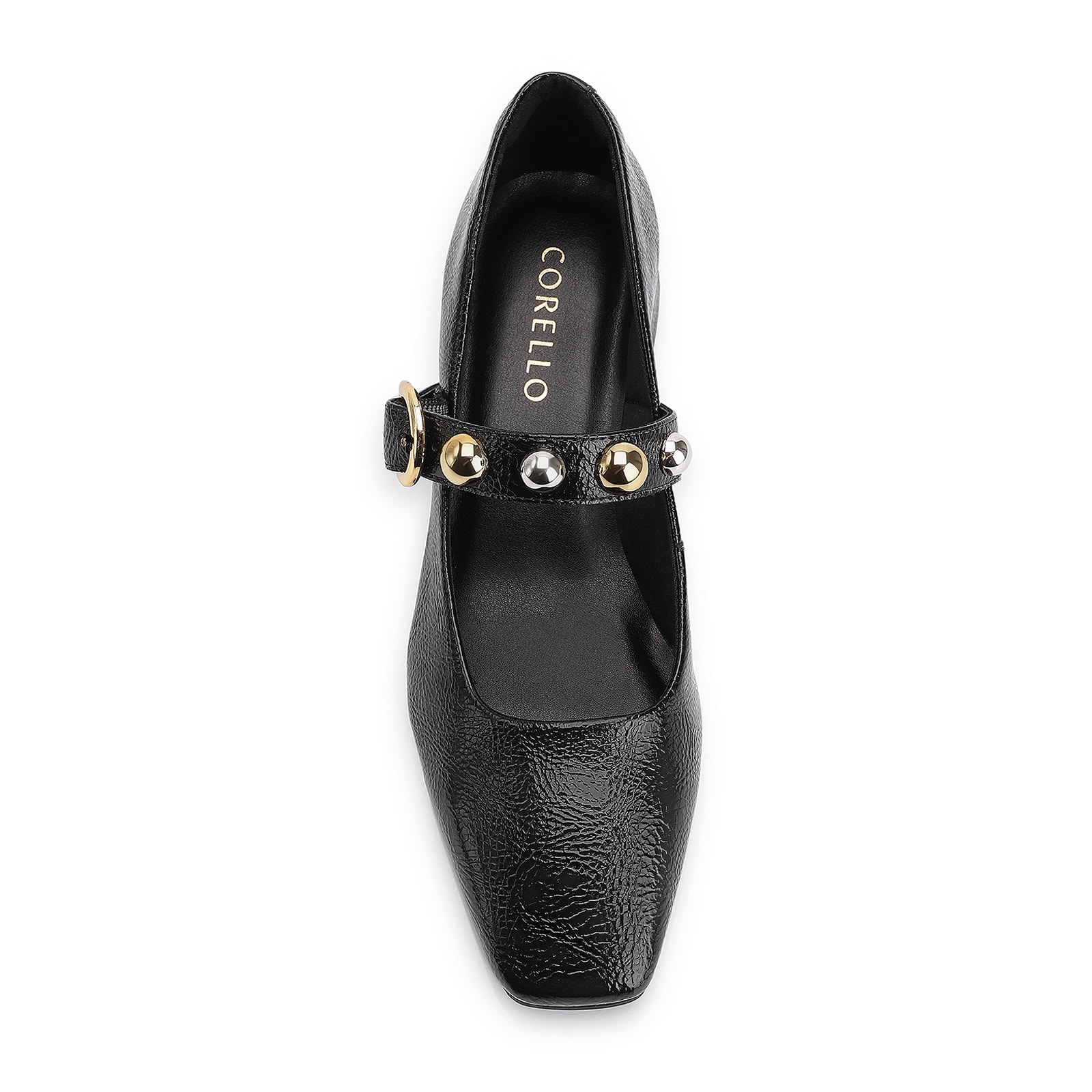 Scarpin Esferas Verniz Preto