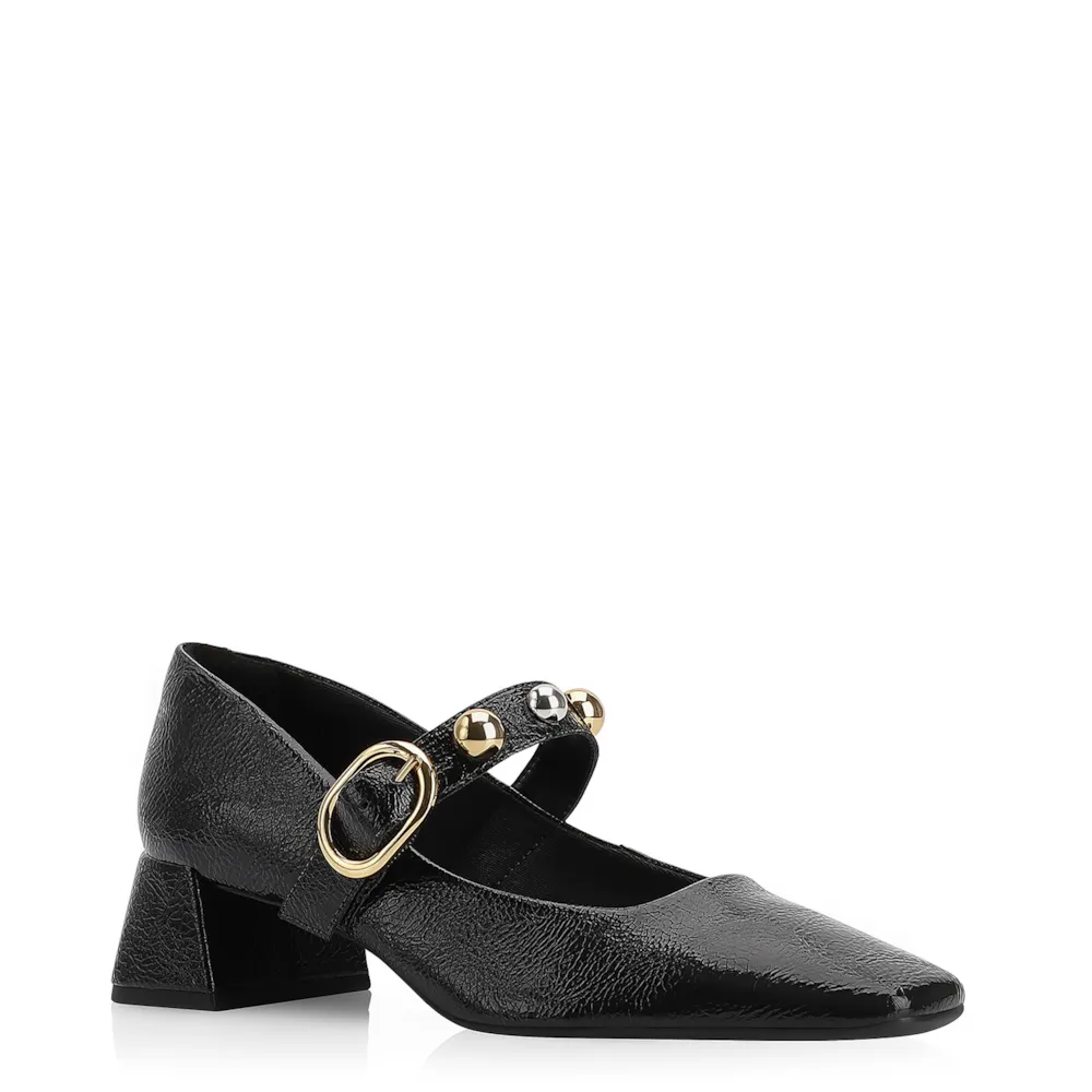 Scarpin Esferas Verniz Preto