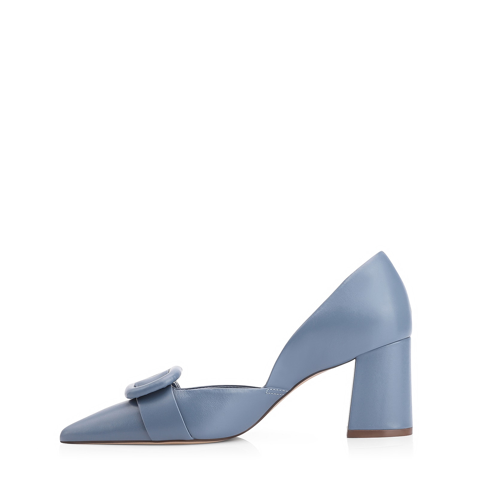 Scarpin Fivela Couro Azul