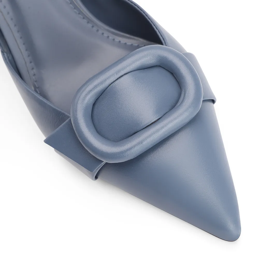 Scarpin Fivela Couro Azul - imagem 6