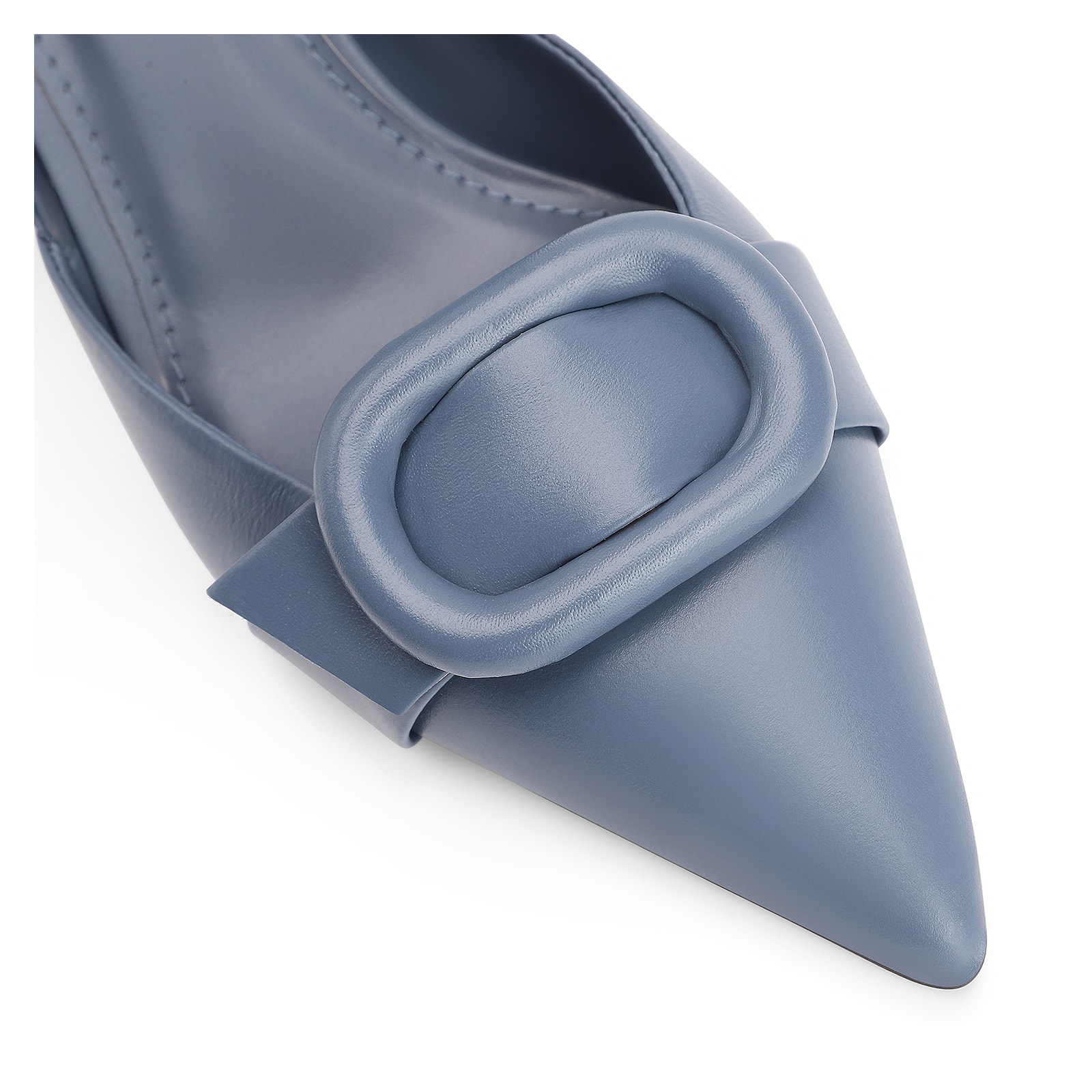 Scarpin Fivela Couro Azul