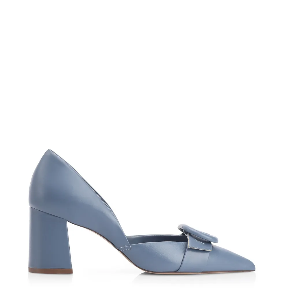 Scarpin Fivela Couro Azul - imagem 2
