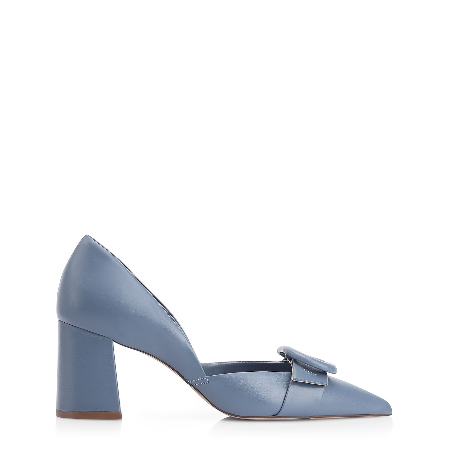 Scarpin Fivela Couro Azul