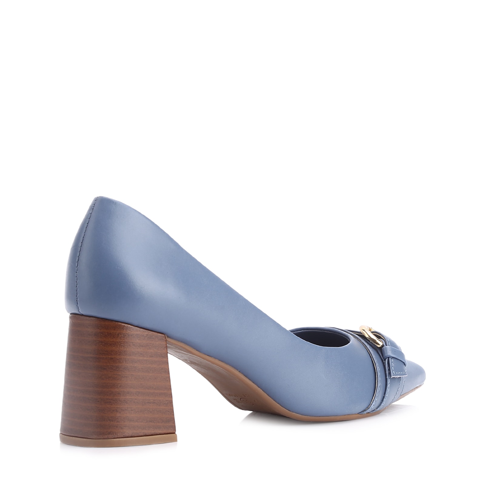 Scarpin Fivela Couro Azul