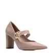 Scarpin Fivela Couro Bege - imagem 1