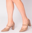 Scarpin Fivela Couro Bege - imagem 2