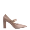 Scarpin Fivela Couro Bege - imagem 3