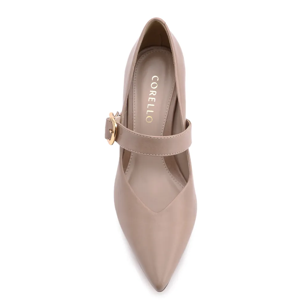Scarpin Fivela Couro Bege - imagem 6