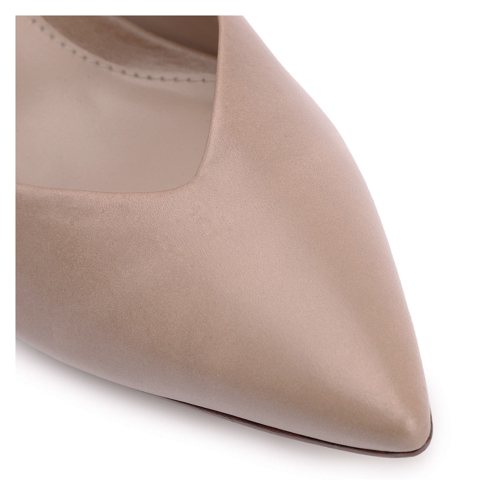 Scarpin Fivela Couro Bege