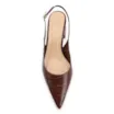 Scarpin Fivela Couro Croco Marrom - imagem 5