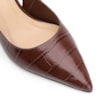 Scarpin Fivela Couro Croco Marrom - imagem 6