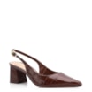 Scarpin Fivela Couro Croco Marrom - imagem 1