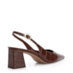Scarpin Fivela Couro Croco Marrom - imagem 3