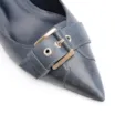 Scarpin Fivela Couro Estonado Azul - imagem 6