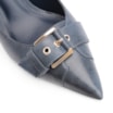 Scarpin Fivela Couro Estonado Azul - imagem 6