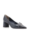 Scarpin Fivela Couro Estonado Azul - imagem 1