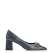 Scarpin Fivela Couro Estonado Azul - imagem 2