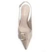 Scarpin Fivela Couro Estonado Bege - imagem 5