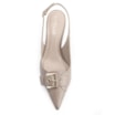Scarpin Fivela Couro Estonado Bege - imagem 5