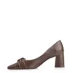 Scarpin Fivela Couro Estonado Marrom - imagem 4
